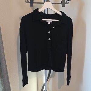 Chic Black Women's Button-Up Cardigan